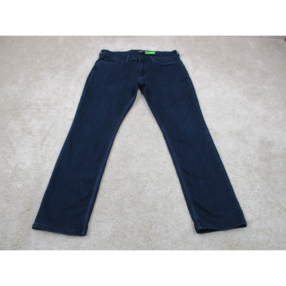 Paige Jeans Mens 34 Federal Blue Straight Leg Dark Wash Denim Stretch 34x28